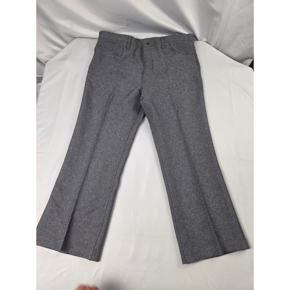 Wrangler 82HG Mens Gray Heather Polyester Dress Pants Straight Leg 38x30